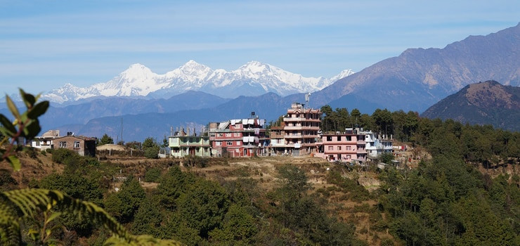 Chisapani, a little town on the ridge with excellent mountain views and a popular hikers' rest stop near Kathmandu.